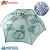 Fishing Trap Net Portable Folded Fishing Bait Trap Shrimp Minnow Crab Bait Net 6 Sides 6 Holes Crayfish Cast Mesh Trap Automatic