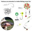 188Pcs Fishing Accessory Kit Portable Fishing Set Including Jig Hooks Sinker Weights Spoon Lure Removable Split Shot w/ Tackle Box