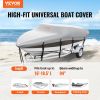 VEVOR Boat Cover, 16'-18.5' Trailerable Waterproof Boat Cover, 600D Marine Grade PU Oxford, with Motor Cover and Buckle Straps, for V-Hull, Tri-Hull