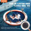 VEVOR Inflatable Floating Dock, ø8FT Inflatable Dock Platform with ø5FT Trampoline Mesh Pool
