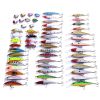56pcs Premium Minnow Fishing Lures Kit - Hard Bait Plastic Tackle Crank Baits for Freshwater and Saltwater Fishing - Lifelike Design for Increased Cat