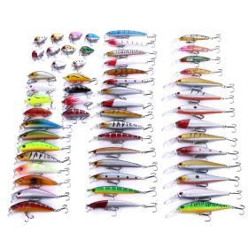 56pcs Premium Minnow Fishing Lures Kit - Hard Bait Plastic Tackle Crank Baits for Freshwater and Saltwater Fishing - Lifelike Design for Increased Cat (Quantity: 56pcs)