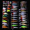 56pcs Premium Minnow Fishing Lures Kit - Hard Bait Plastic Tackle Crank Baits for Freshwater and Saltwater Fishing - Lifelike Design for Increased Cat